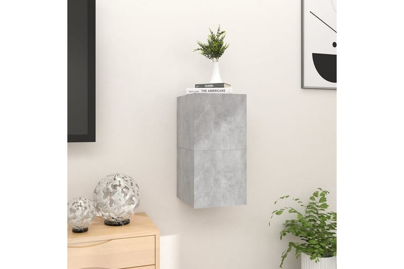 Väggmonterade tv-bänkar 2 st betonggrå 30,5x30x30 cm - Grå - Möbler - Tv möbel & mediamöbel - TV bänk & mediabänk