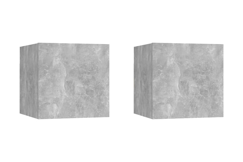 Väggmonterade tv-bänkar 2 st betonggrå 30,5x30x30 cm - Grå - Möbler - Tv möbel & mediamöbel - TV bänk & mediabänk