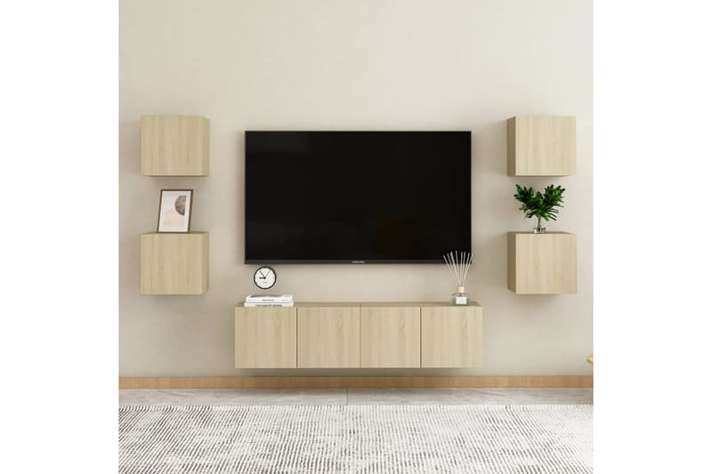 Väggmonterade tv-skåp 2 st sonoma-ek 30,5x30x30 cm - Brun - Möbler - Tv möbel & mediamöbel - TV bänk & mediabänk