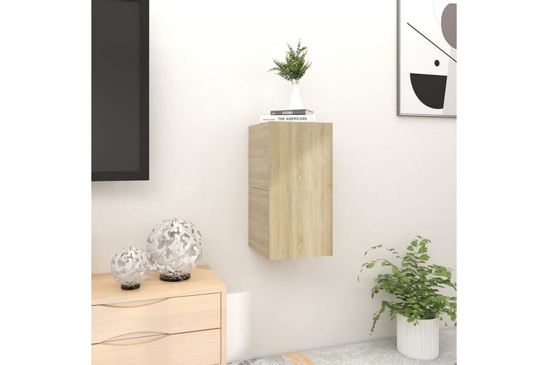 Väggmonterade tv-skåp 2 st sonoma-ek 30,5x30x30 cm - Brun - Möbler - Tv möbel & mediamöbel - TV bänk & mediabänk