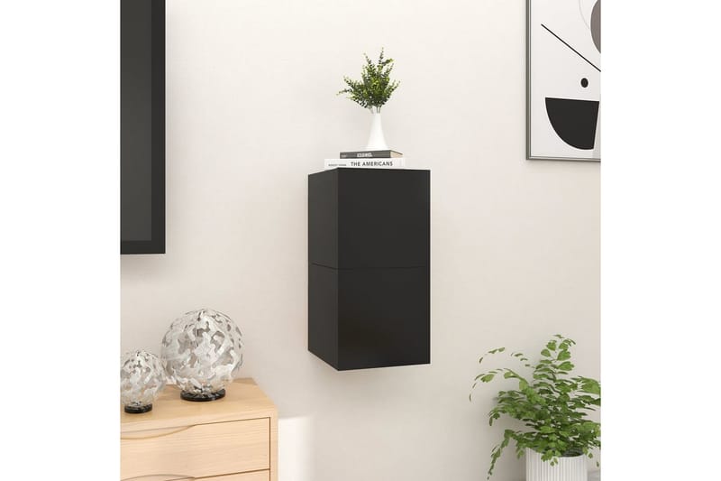 Väggmonterade tv-skåp 2 st svart 30,5x30x30 cm - Svart - Möbler - Tv möbel & mediamöbel - TV bänk & mediabänk