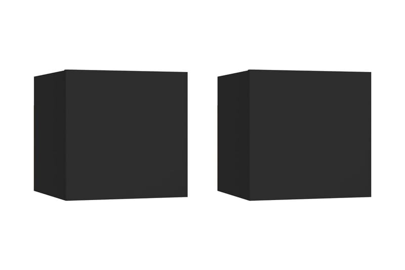 Väggmonterade tv-skåp 2 st svart 30,5x30x30 cm - Svart - TV bänk & mediabänk