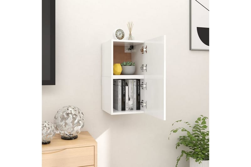 Väggmonterade tv-skåp 2 st vit 30,5x30x30 cm - Vit - Möbler - Tv möbel & mediamöbel - TV bänk & mediabänk