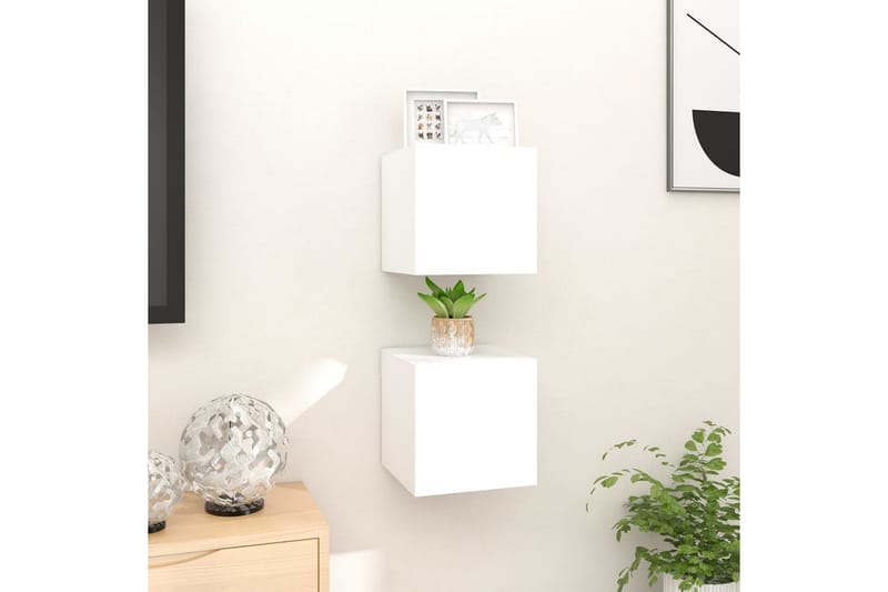 Väggmonterade tv-skåp 2 st vit 30,5x30x30 cm - Vit - Möbler - Tv möbel & mediamöbel - TV bänk & mediabänk