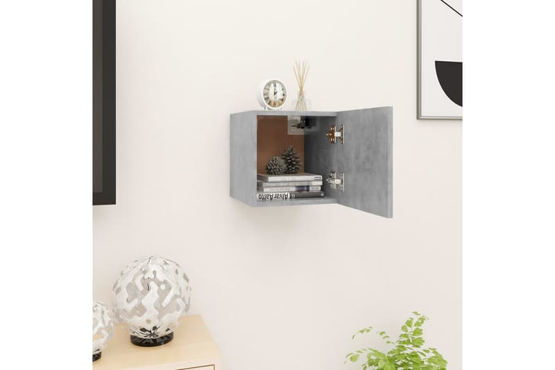 Väggmonterat tv-bänk betonggrå 30,5x30x30 cm - Grå - Möbler - Tv möbel & mediamöbel - TV bänk & mediabänk