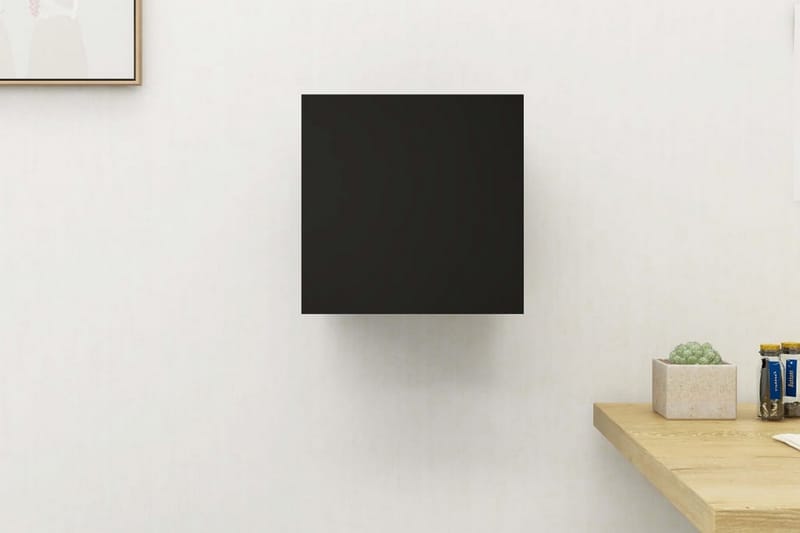 Väggmonterat tv-bänk svart 30,5x30x30 cm - Svart - Möbler - Tv möbel & mediamöbel - TV bänk & mediabänk