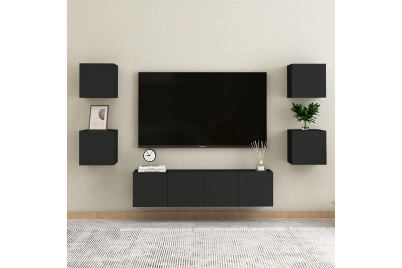 Väggmonterat tv-bänk svart 30,5x30x30 cm - Svart - Möbler - Tv möbel & mediamöbel - TV bänk & mediabänk