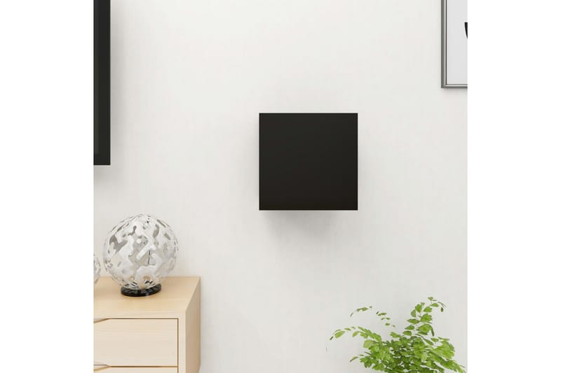 Väggmonterat tv-bänk svart 30,5x30x30 cm - Svart - Möbler - Tv möbel & mediamöbel - TV bänk & mediabänk