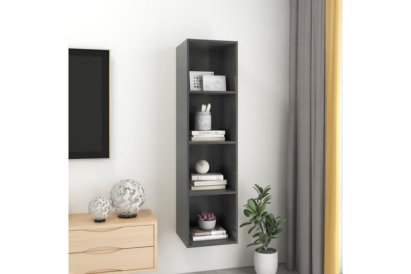 Väggmonterat tv-skåp grå 37x37x142,5 cm spånskiva - Grå - Möbler - Tv möbel & mediamöbel - TV bänk & mediabänk