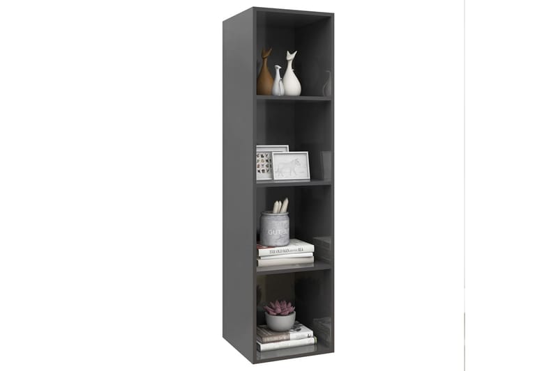 Väggmonterat tv-skåp grå högglans 37x37x142,5 cm spånskiva - Grå - Möbler - Tv möbel & mediamöbel - TV bänk & mediabänk