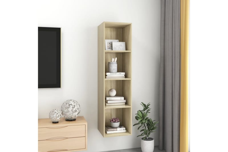 Väggmonterat tv-skåp somona-ek 37x37x142,5 cm spånskiva - Brun - Möbler - Tv möbel & mediamöbel - TV bänk & mediabänk