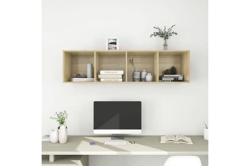 Väggmonterat tv-skåp somona-ek 37x37x142,5 cm spånskiva - Brun - Möbler - Tv möbel & mediamöbel - TV bänk & mediabänk