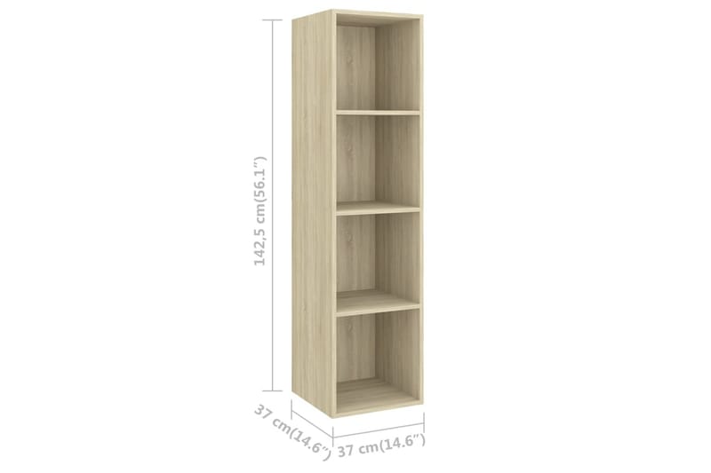 Väggmonterat tv-skåp somona-ek 37x37x142,5 cm spånskiva - Brun - Möbler - Tv möbel & mediamöbel - TV bänk & mediabänk