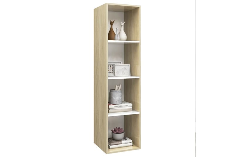 Väggmonterat tv-skåp somona-ek och vit 37x37x142,5 cm spånsk - Brun - Möbler - Tv möbel & mediamöbel - TV bänk & mediabänk