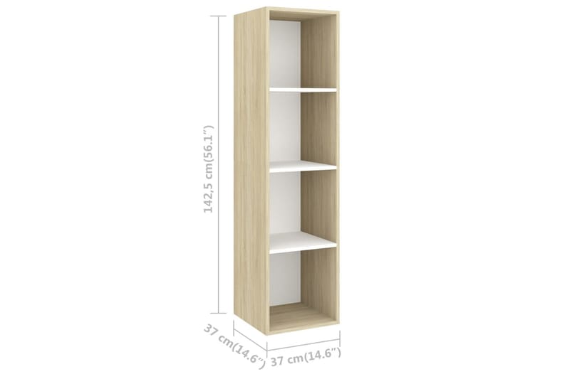 Väggmonterat tv-skåp somona-ek och vit 37x37x142,5 cm spånsk - Brun - Möbler - Tv möbel & mediamöbel - TV bänk & mediabänk