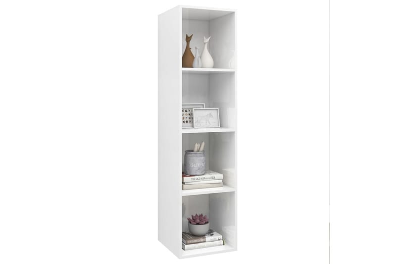 Väggmonterat tv-skåp vit högglans 37x37x142,5 cm spånskiva - Vit - Möbler - Tv möbel & mediamöbel - TV bänk & mediabänk