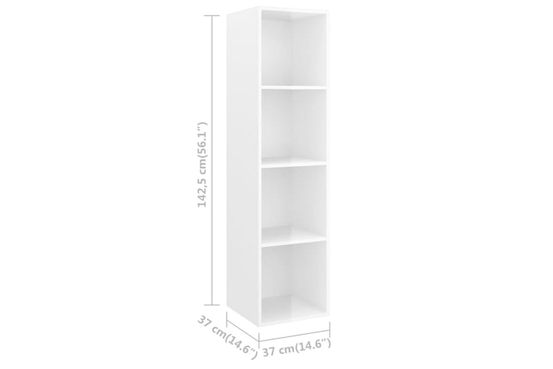 Väggmonterat tv-skåp vit högglans 37x37x142,5 cm spånskiva - Vit - Möbler - Tv möbel & mediamöbel - TV bänk & mediabänk