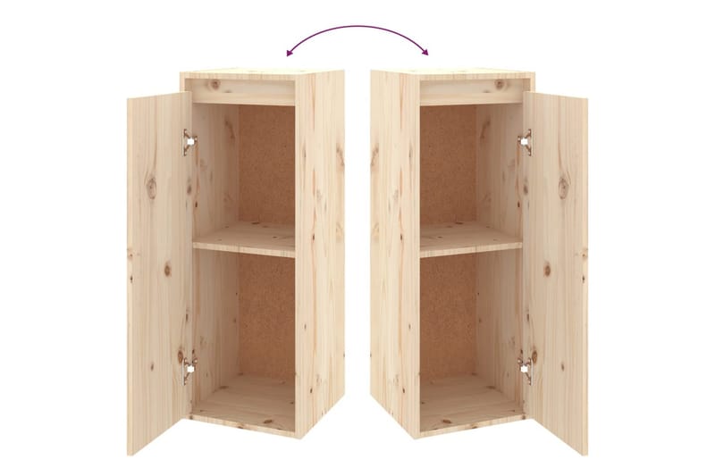 Väggskåp 2 st 30x30x80 cm massiv furu - Brun - Möbler - Tv möbel & mediamöbel - TV bänk & mediabänk