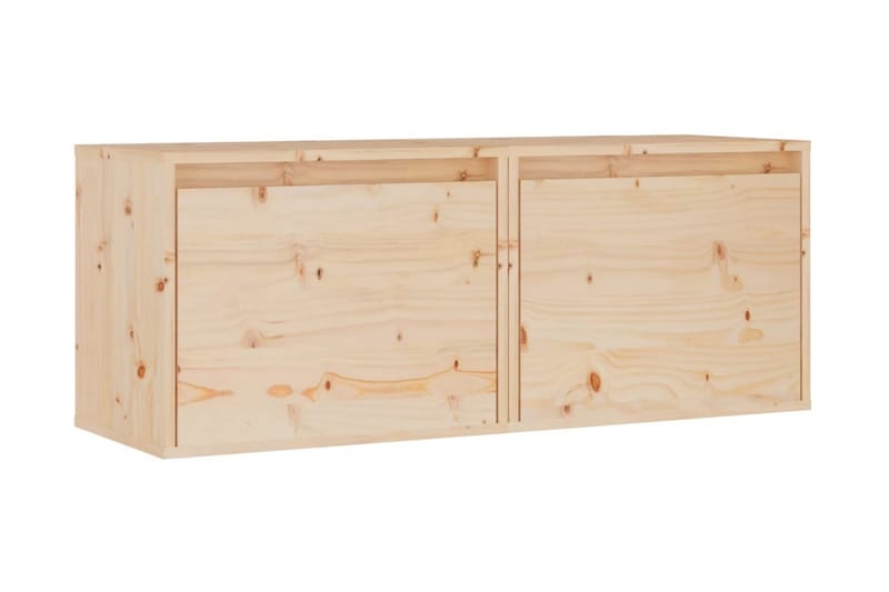 Väggskåp 2 st 45x30x35 cm massiv furu - Brun - Möbler - Tv möbel & mediamöbel - TV bänk & mediabänk