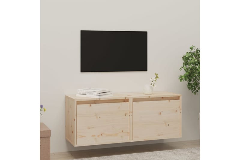 Väggskåp 2 st 45x30x35 cm massiv furu - Brun - Möbler - Tv möbel & mediamöbel - TV bänk & mediabänk