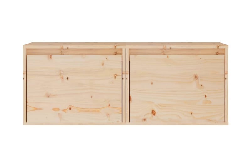 Väggskåp 2 st 45x30x35 cm massiv furu - Brun - Möbler - Tv möbel & mediamöbel - TV bänk & mediabänk