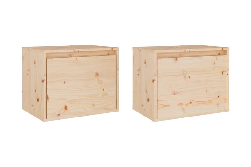 Väggskåp 2 st 45x30x35 cm massiv furu - Brun - Möbler - Tv möbel & mediamöbel - TV bänk & mediabänk