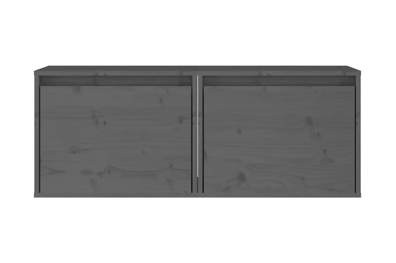 Väggskåp 2 st 45x30x35 cm massiv furu grå - Grå - Möbler - Tv möbel & mediamöbel - TV bänk & mediabänk
