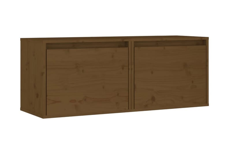Väggskåp 2 st 45x30x35 cm massiv furu honungbrun - Brun - Möbler - Tv möbel & mediamöbel - TV bänk & mediabänk