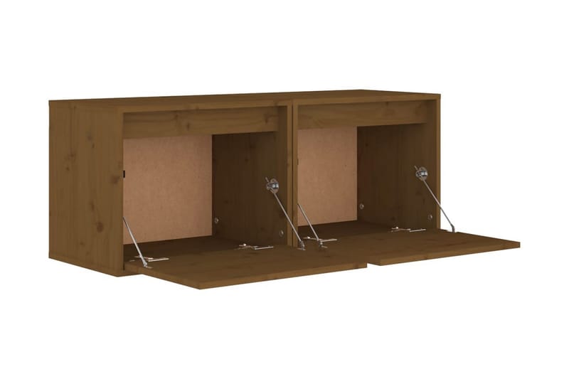Väggskåp 2 st 45x30x35 cm massiv furu honungbrun - Brun - Möbler - Tv möbel & mediamöbel - TV bänk & mediabänk