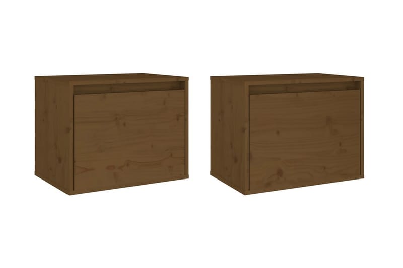 Väggskåp 2 st 45x30x35 cm massiv furu honungbrun - Brun - Möbler - Tv möbel & mediamöbel - TV bänk & mediabänk