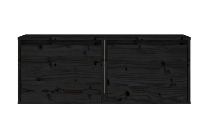 Väggskåp 2 st 45x30x35 cm massiv furu svart - Svart - Möbler - Tv möbel & mediamöbel - TV bänk & mediabänk