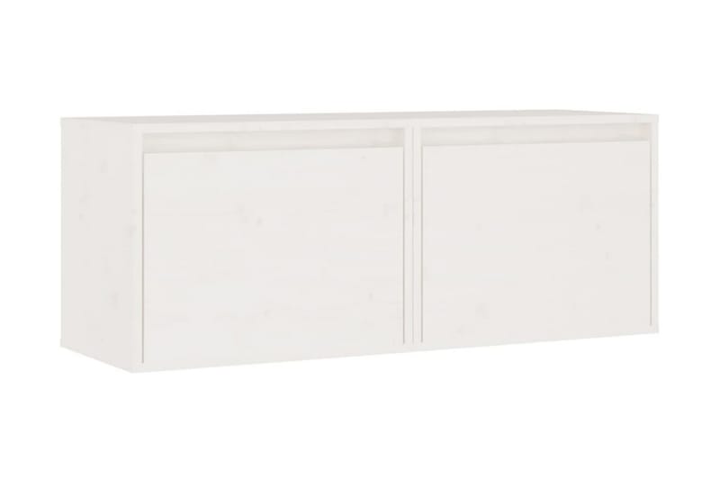 Väggskåp 2 st 45x30x35 cm massiv furu vit - Vit - Möbler - Tv möbel & mediamöbel - TV bänk & mediabänk