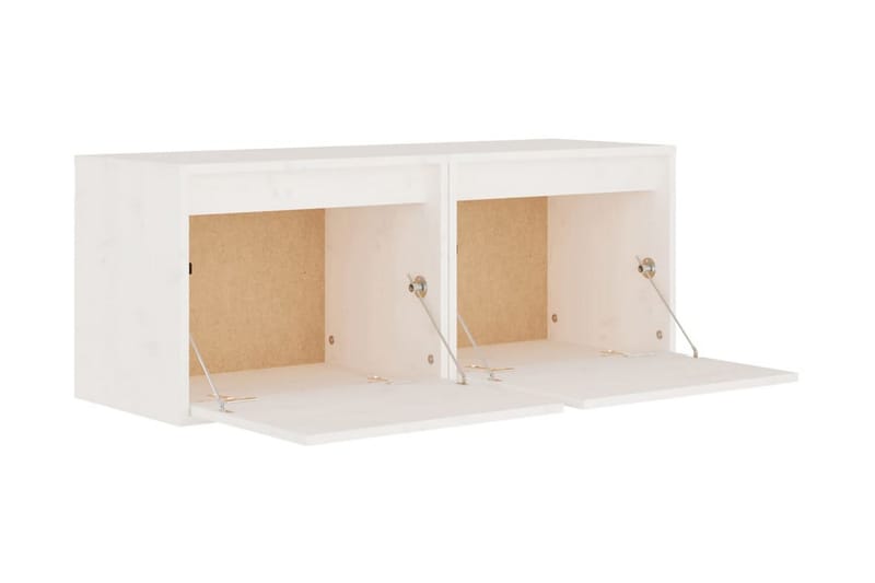 Väggskåp 2 st 45x30x35 cm massiv furu vit - Vit - Möbler - Tv möbel & mediamöbel - TV bänk & mediabänk