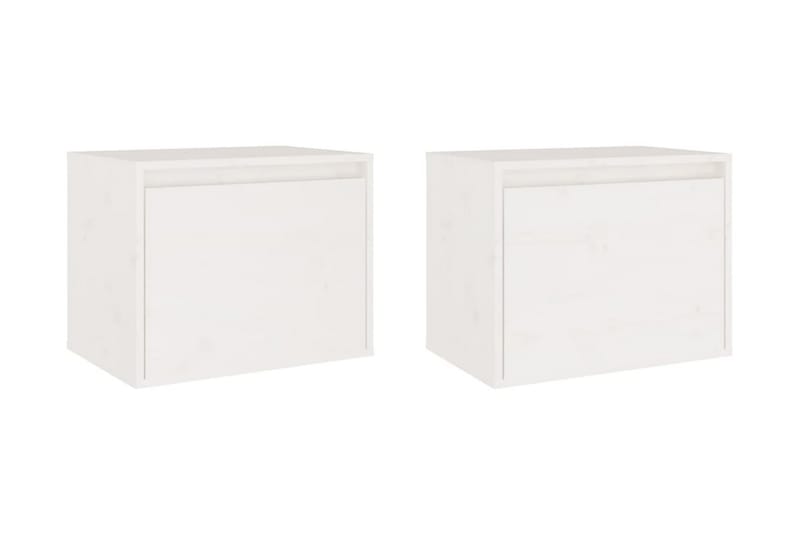 Väggskåp 2 st 45x30x35 cm massiv furu vit - Vit - Möbler - Tv möbel & mediamöbel - TV bänk & mediabänk