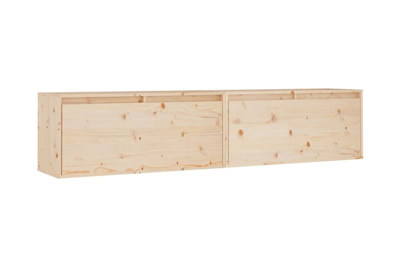Väggskåp 2 st 80x30x35 cm massiv furu - Brun - Möbler - Tv möbel & mediamöbel - TV bänk & mediabänk