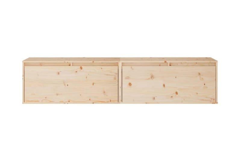 Väggskåp 2 st 80x30x35 cm massiv furu - Brun - Möbler - Tv möbel & mediamöbel - TV bänk & mediabänk