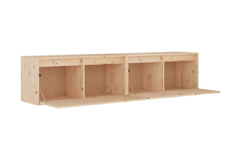 Väggskåp 2 st 80x30x35 cm massiv furu - Brun - Möbler - Tv möbel & mediamöbel - TV bänk & mediabänk