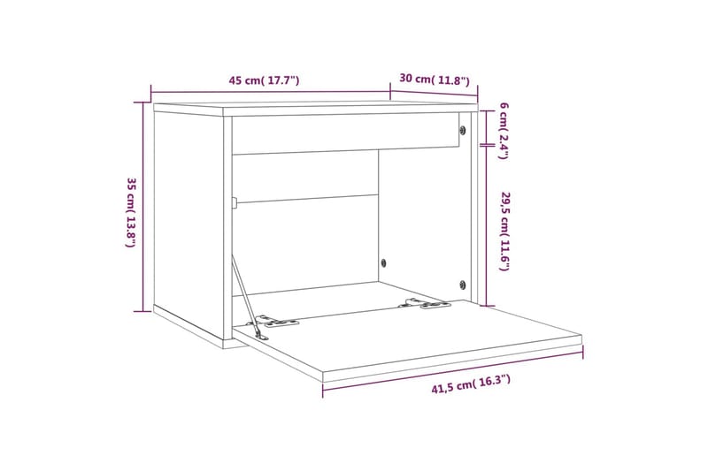 Väggskåp 45x30x35 cm massiv furu honungbrun - Brun - Möbler - Tv möbel & mediamöbel - TV bänk & mediabänk