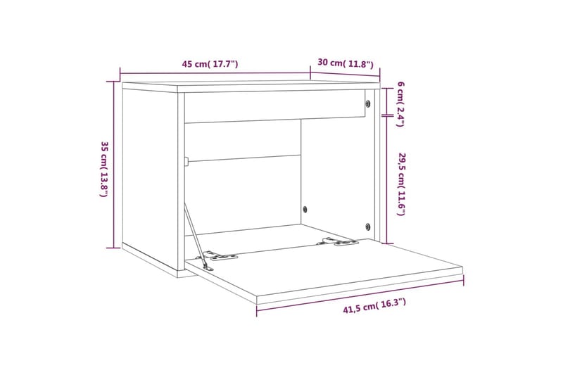 Väggskåp 45x30x35 cm massiv furu honungbrun - Brun - TV bänk & mediabänk