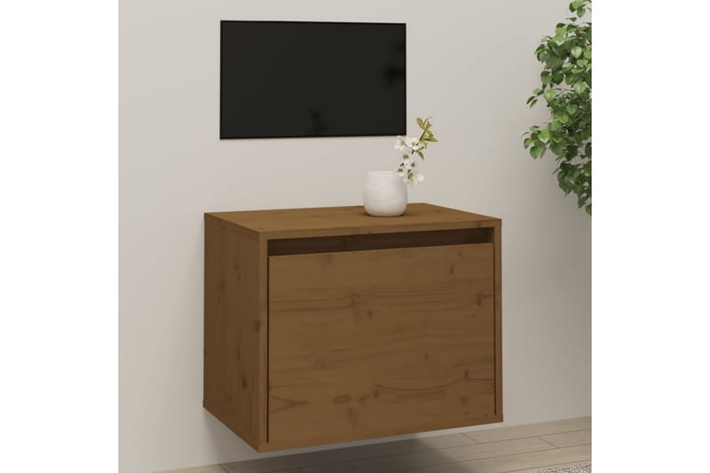 Väggskåp 45x30x35 cm massiv furu honungbrun - Brun - Möbler - Tv möbel & mediamöbel - TV bänk & mediabänk