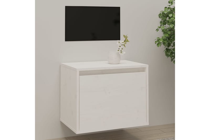 Väggskåp 45x30x35 cm massiv furu vit - Vit - Möbler - Tv möbel & mediamöbel - TV bänk & mediabänk