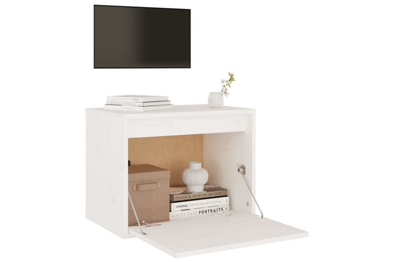 Väggskåp 45x30x35 cm massiv furu vit - Vit - Möbler - Tv möbel & mediamöbel - TV bänk & mediabänk