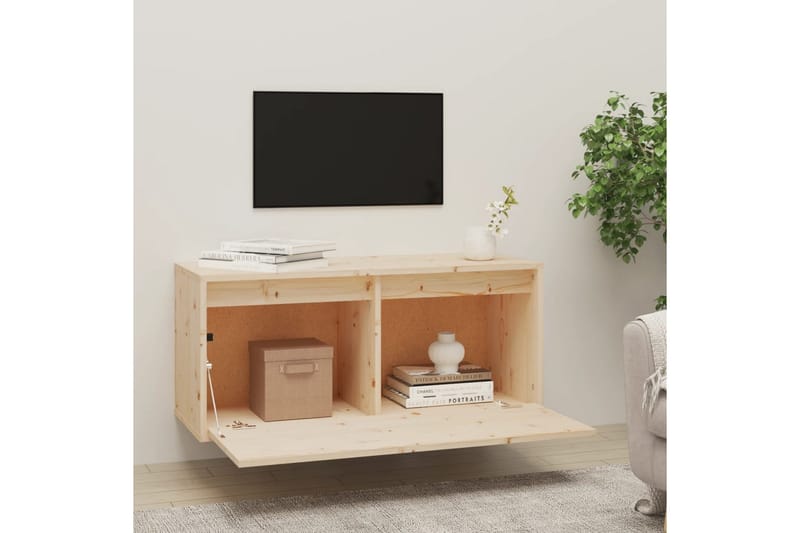 Väggskåp 80x30x35 cm massiv furu - Brun - Möbler - Tv möbel & mediamöbel - TV bänk & mediabänk