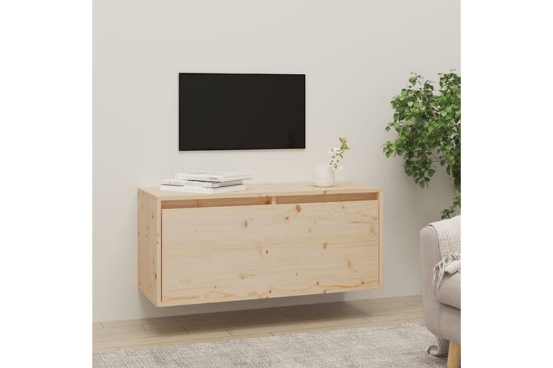 Väggskåp 80x30x35 cm massiv furu - Brun - TV bänk & mediabänk