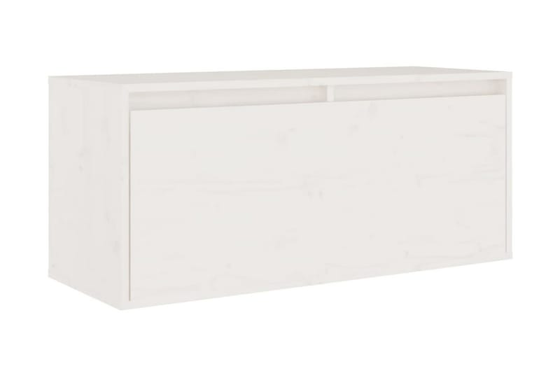 Väggskåp vit 80x30x35 cm massiv furu - Vit - Möbler - Tv möbel & mediamöbel - TV bänk & mediabänk