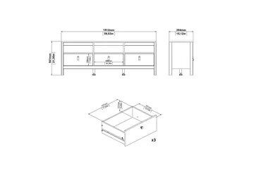 Vallvidera Tv-bänk 151 cm - Vit/Natur - Möbler - Tv möbel & mediamöbel - TV bänk & mediabänk
