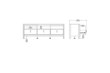 Vallvidera Tv-bänk 151 cm - Vit/Natur - Möbler - Tv möbel & mediamöbel - TV bänk & mediabänk