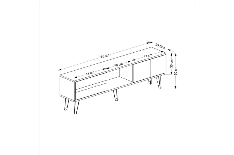 Vania Tv-bänk 150 cm - Silver - TV bänk & mediabänk