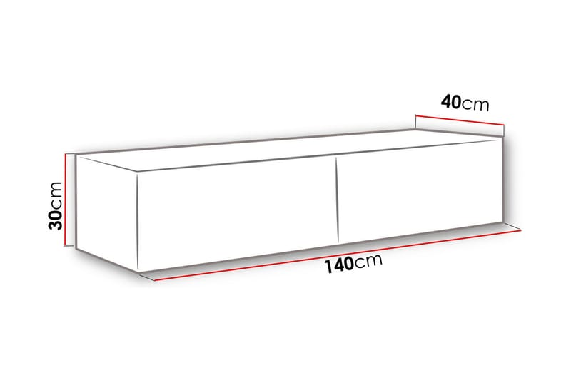 Vasil TV-bänk 140x40x30 cm - Grå - Möbler - Tv möbel & mediamöbel - TV bänk & mediabänk