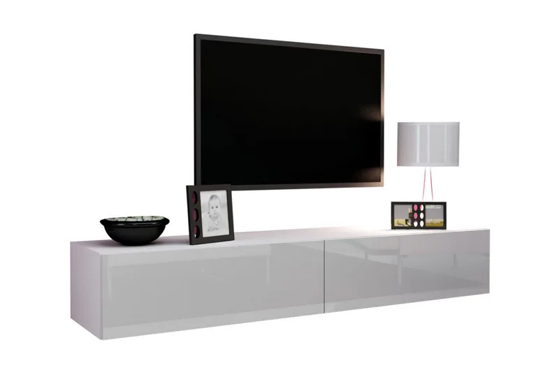 Vasil TV-bänk 180 cm - Vit/Vit Högglans - Möbler - Tv möbel & mediamöbel - TV bänk & mediabänk